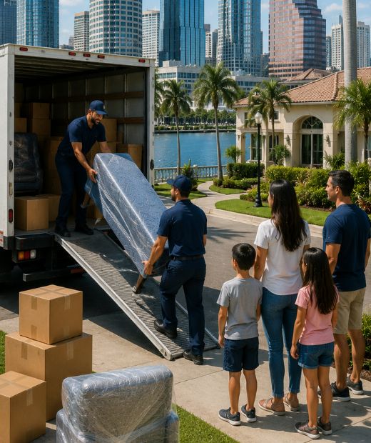 Professional movers in Tampa FL helping a family relocate