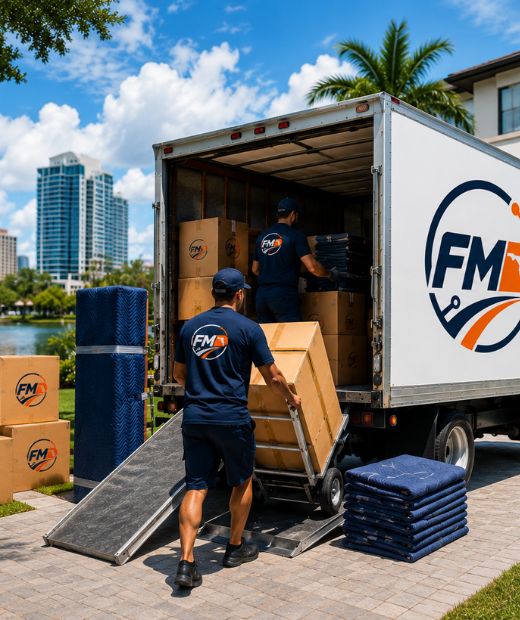 Professional movers in Orlando FL relocating a family home