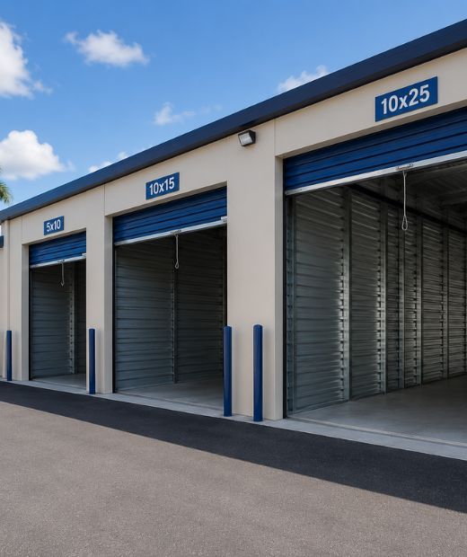 "Storage unit sizes available in Florida through moving companies — small medium and large options